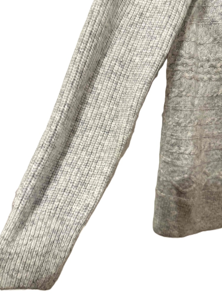 Express Sweater Womans Size Large Gray Cable Knit Turtleneck Ribbed Long Sleeve - Picture 8 of 10
